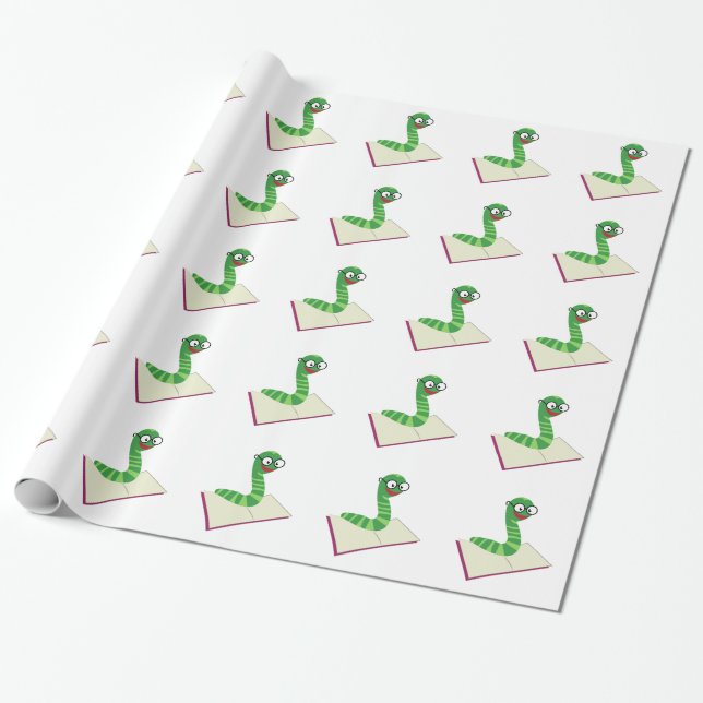 Book Worm Wrapping Paper (Unrolled)