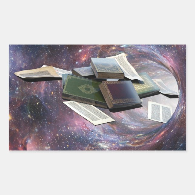 Book Wormhole Rectangular Sticker (Front)