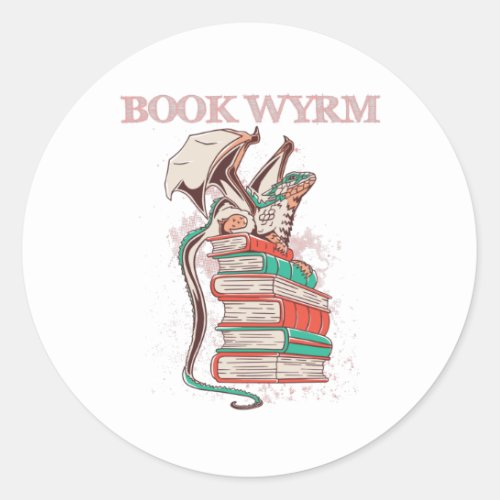 Book Wyrm Classic Round Sticker