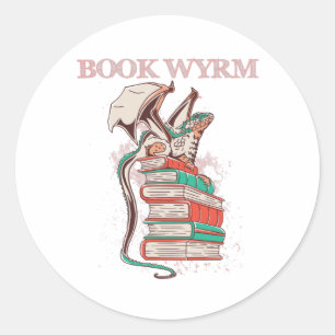 Book Wyrm Classic Round Sticker