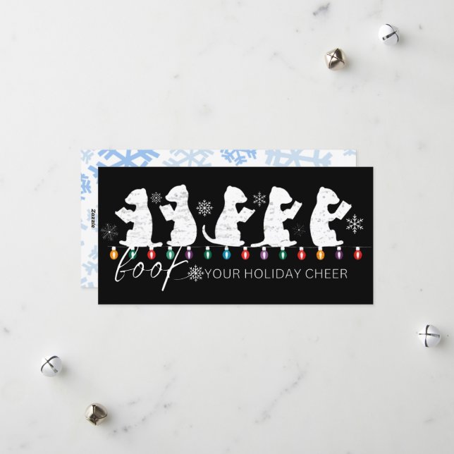 Book your Holiday Cheer Funny Christmas Ferrets  (Front/Back In Situ)