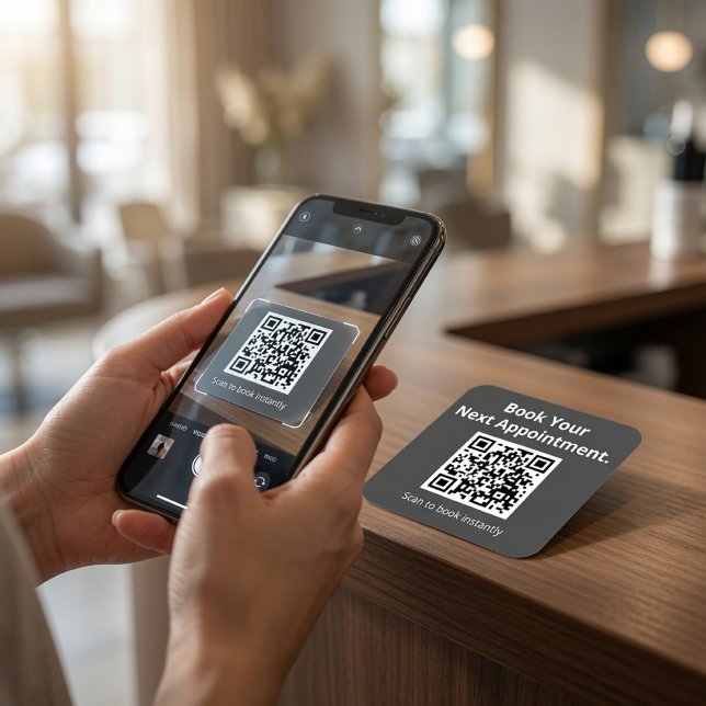 Book Your Next Appointment QR Code Custom Business Square Sticker (Creator Uploaded)
