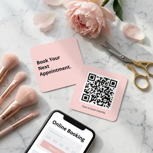 Book Your Next Appointment QR Code  Square Business Card