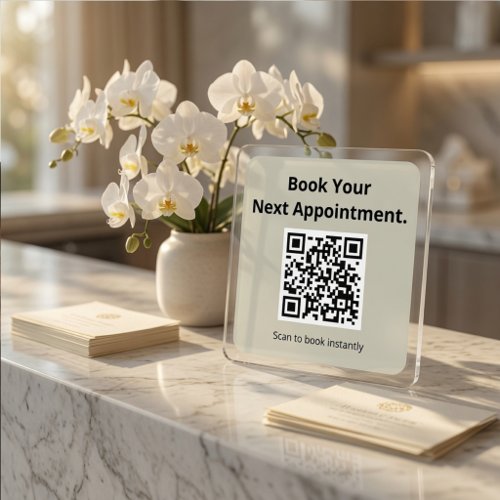 Book Your Next Appointment QR Code Square Sticker