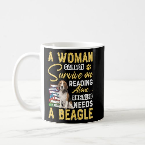 Bookaholic Lady Cute Beagle Mom Bookworm Dog  Coffee Mug