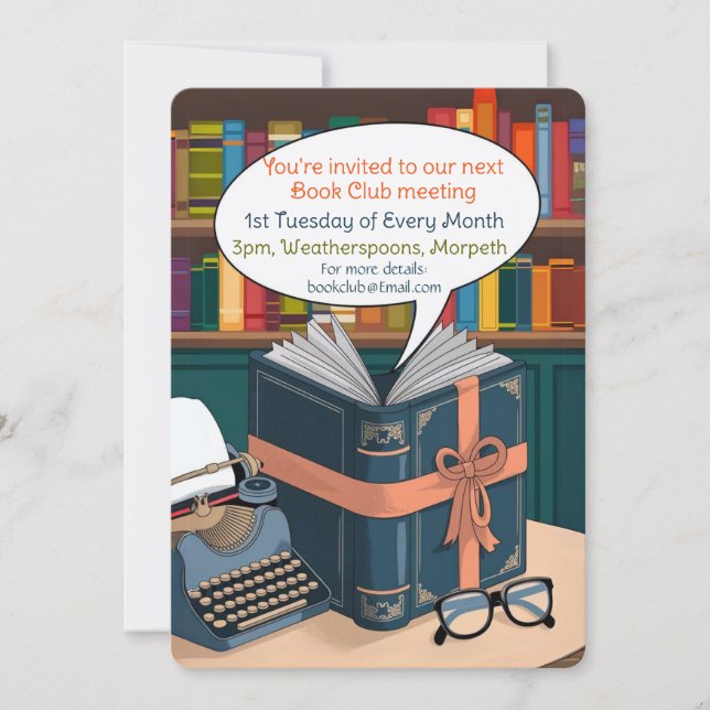 Bookclub announcement book lover reading group (Front)