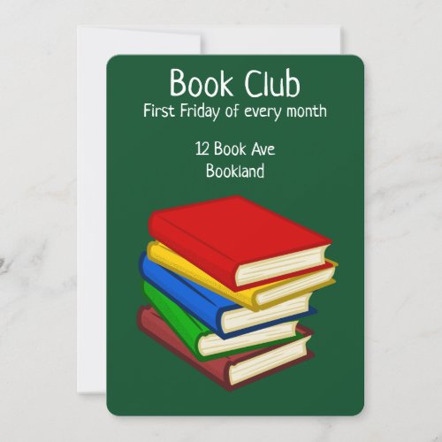 Bookclub group book session book party invitation