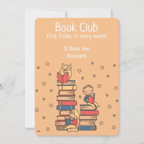 Bookclub group book session invitation