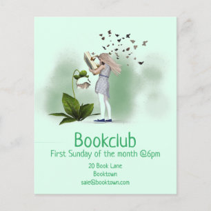 Bookclub group book session library community flyer