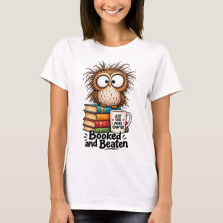 Booked and Busy Cute Funny Reading Owl T-Shirt
