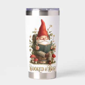 Booked and Busy Reading Gnome Insulated Tumbler