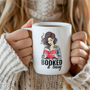 Booked & Busy Avid Book Reader Club Women's Coffee Mug