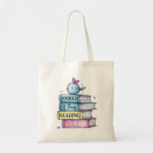 Booked & Busy Reading Tote Bag Funny Introvert