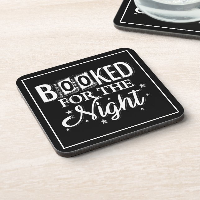 Booked For The Night Beverage Coaster (Left Side)