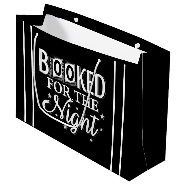 Booked For The Night    Large Gift Bag (Front Angled)
