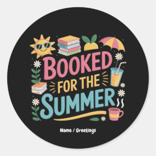 Booked for the Summer Funny Book Reader Beach Classic Round Sticker