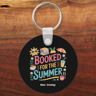 Booked for the Summer Funny Book Reader Beach Keychain