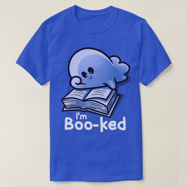 Booked Ghost Reading Book Ghosts Halloween Books R T-Shirt (Design Front)
