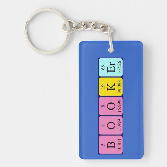 Booker periodic table name keyring (Front)