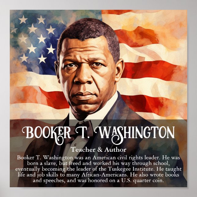 Booker T Washington Black History Month Classroom Poster (Front)