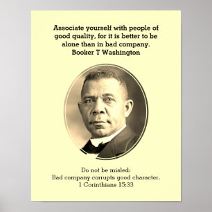 BOOKER T WASHINGTON Black History Quote Scripture Poster