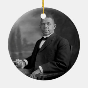 Booker T. Washington Portrait by Harris & Ewing Ceramic Ornament