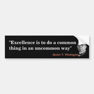 Booker T. Washington Quote On Excellence Bumper Sticker
