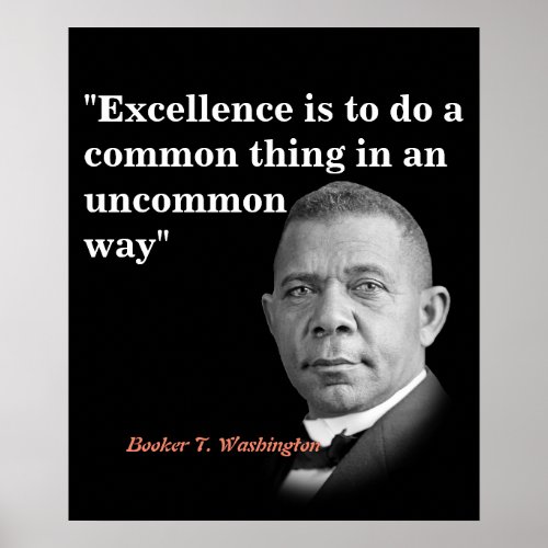 Booker T Washington Quote On Excellence Poster