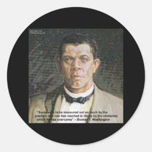 Booker T Washington & Success Quote Classic Round Sticker