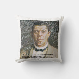 Booker T Washington & Success Quote Cotton Pillow