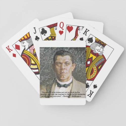 Booker T Washington  Success Quote Poker Cards