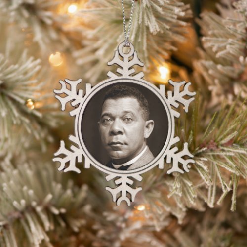 Booker T Washington The Great Accommodator Snowflake Pewter Christmas Ornament