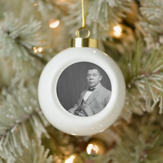 Booker Taliaferro Washington: Black Educator Ceramic Ball Christmas Ornament (Tree)