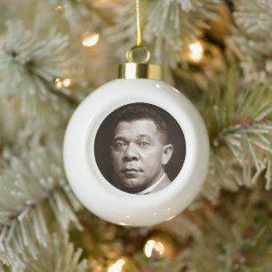 Booker Washington: African American Educator Ceramic Ball Christmas Ornament