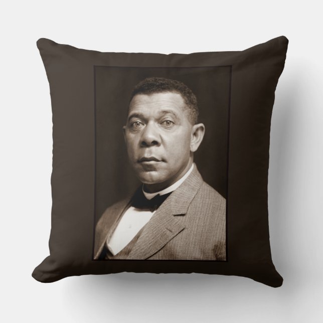 Booker Washington: African American Educator Throw Pillow (Front)