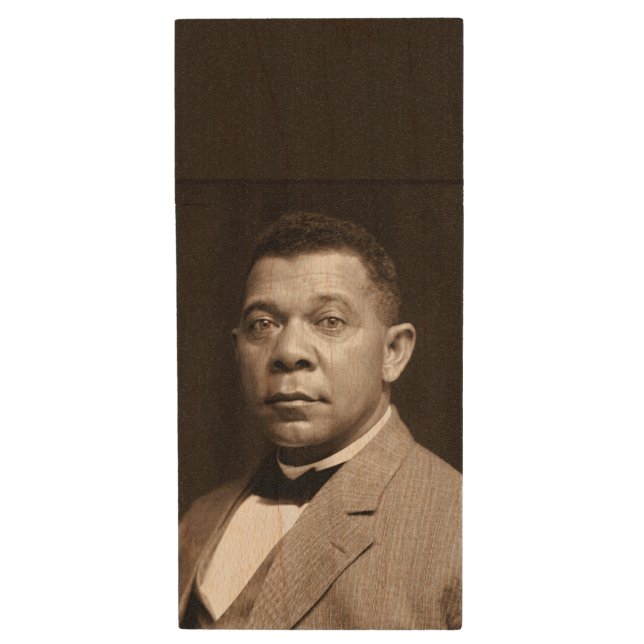 Booker Washington: African American Educator Wood Flash Drive (Front Vertical)
