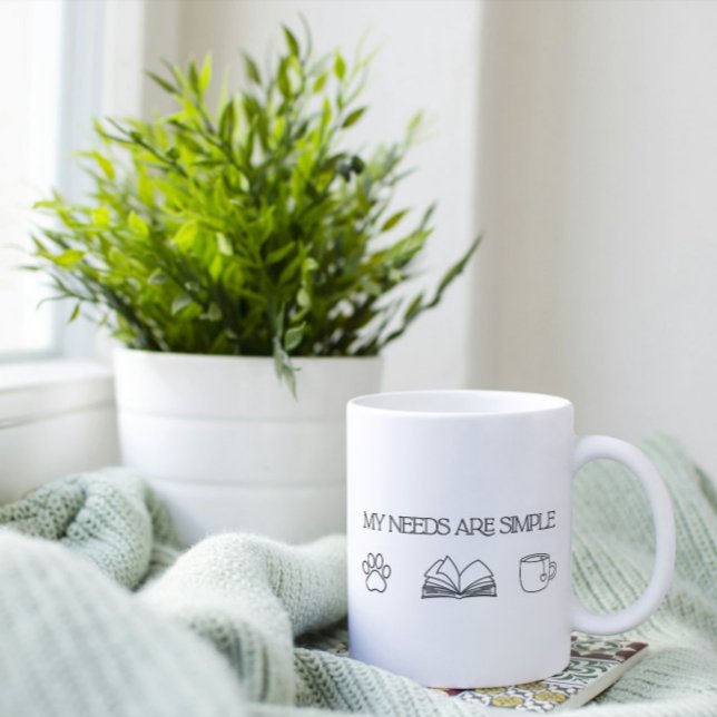 Bookful Cat Gift – My Needs Are Simple Mug (Creator Uploaded)
