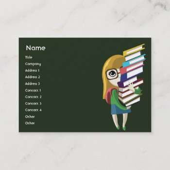 Bookgirl - Chubby Business Card by ZazzleProfileCards at Zazzle