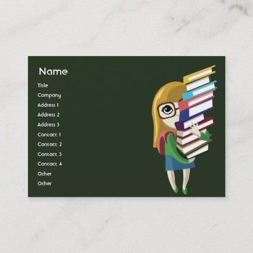 Customizable Bookgirl - Chubby Business Cards