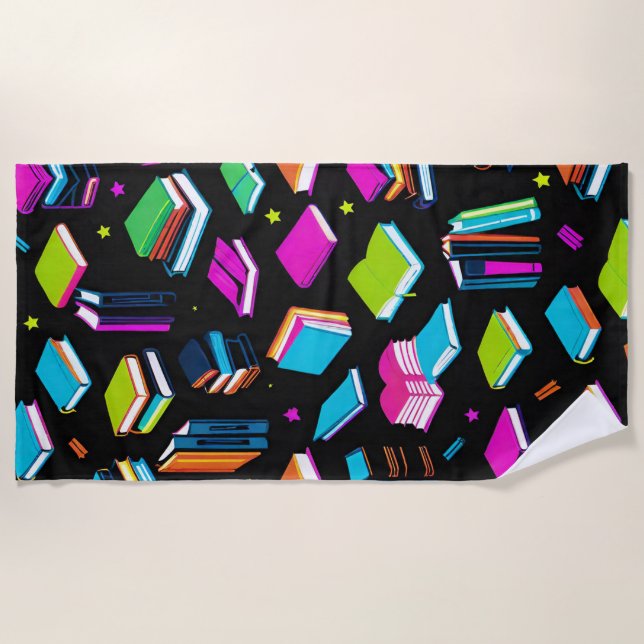 Booking It Colorful Beach Towel (Front)