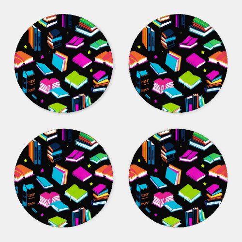 Booking It Colorful Coaster Set