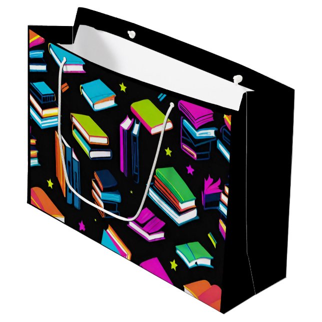 Booking It Colorful Gable Large Gift Bag (Front Angled)