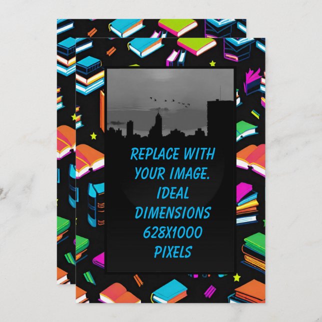 Booking It Colorful  Invitation (Front/Back)