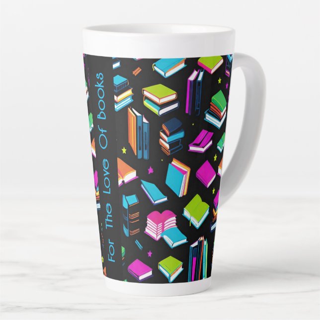 Booking It Colorful Latte Mug (Right Angle)