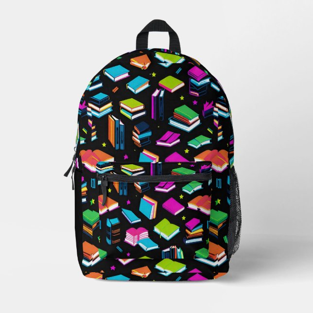 Booking It Colorful Printed Backpack (Front)
