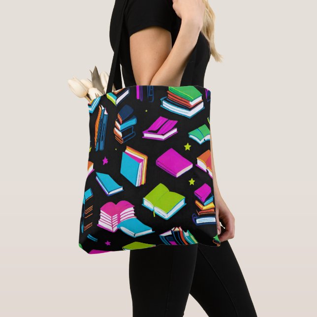 Booking It Colorful Tote Bag (Close Up)