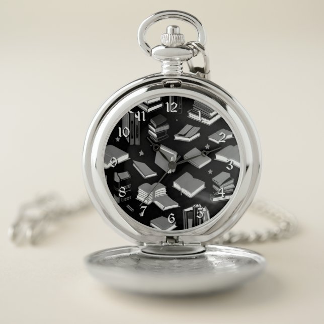 Booking It Monochrome Pocket Watch (Inside)