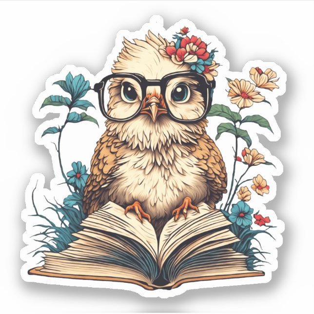 Bookish Bird Sticker (Front)