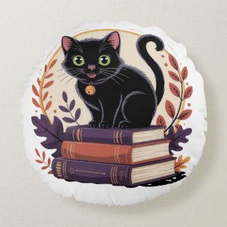 Bookish Black Cat – Kids' Pillow