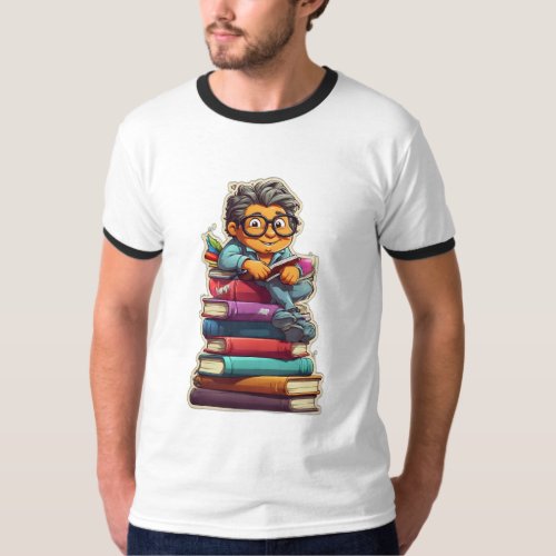 Bookish Bliss Dive into Reading with Whimsical Te T_Shirt